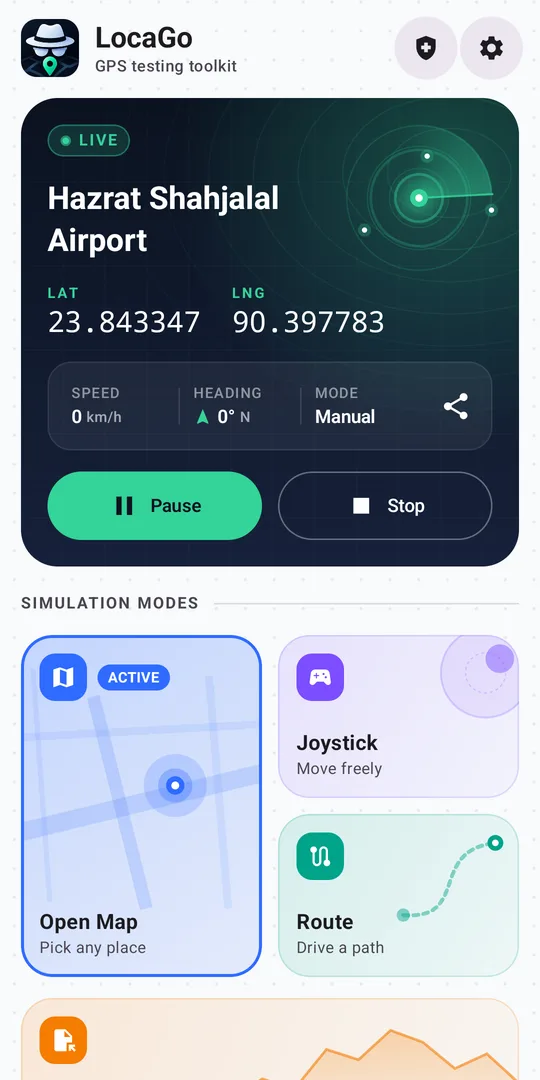 Home with a live simulation